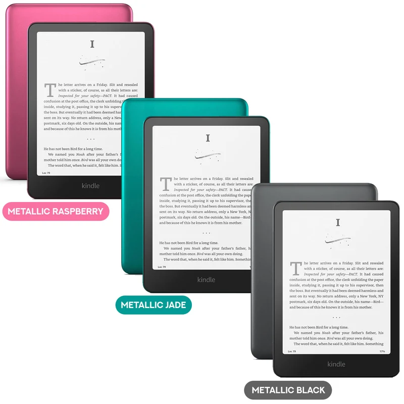 Amazon Kindle Paperwhite Signature Edition 12th Gen 32GB (Metallic Jade, Metallic Black, Metallic Raspberry)