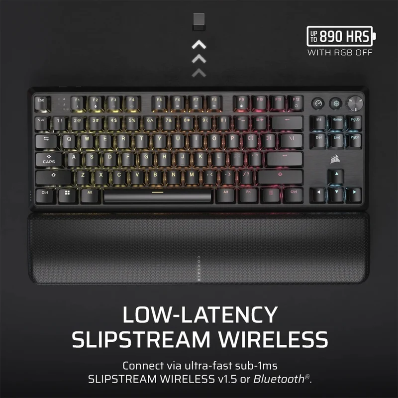 Corsair K70 Core TKL Wireless RGB Mechanical Gaming Keyboard (MLX Red Switches) (Black)