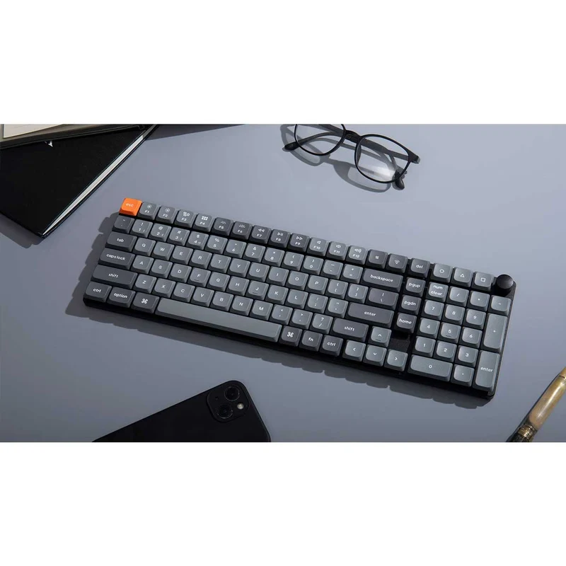Keychron K17 Max QMK White Backlight Wireless Custom Mechanical Keyboard (Low Profile Gateron Mechanical Brown Switch) (K17M-A3)