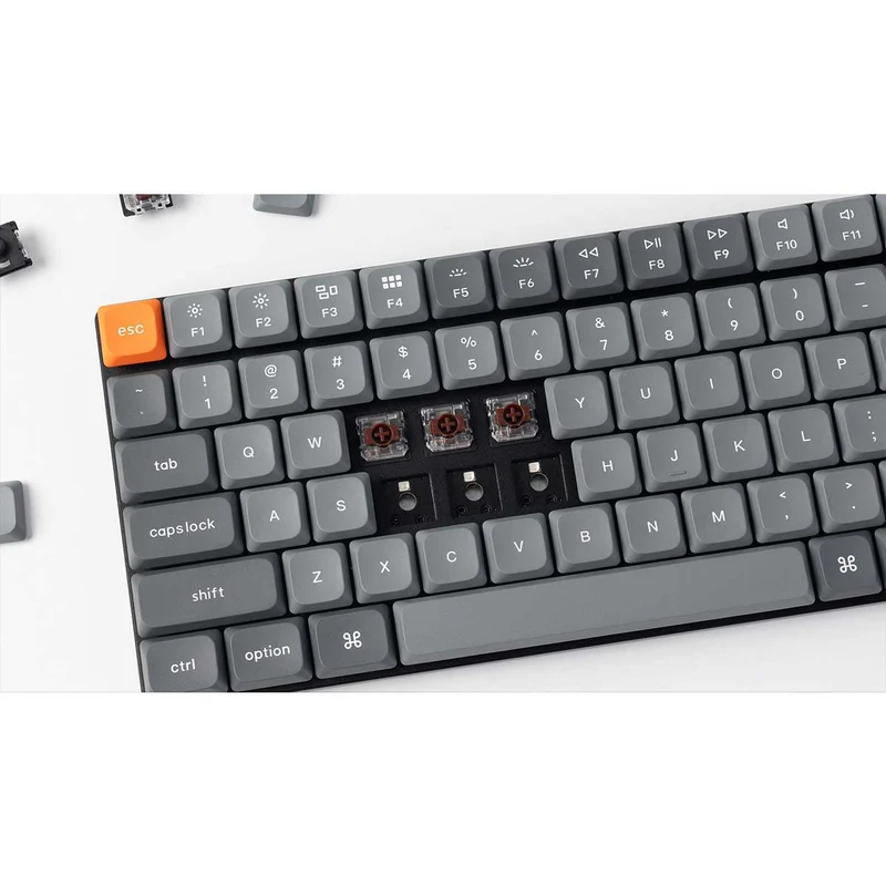 Keychron K17 Max QMK White Backlight Wireless Custom Mechanical Keyboard (Low Profile Gateron Mechanical Brown Switch) (K17M-A3)