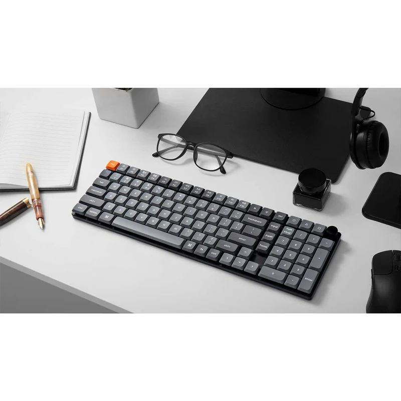 Keychron K17 Max QMK White Backlight Wireless Custom Mechanical Keyboard (Low Profile Gateron Mechanical Brown Switch) (K17M-A3)