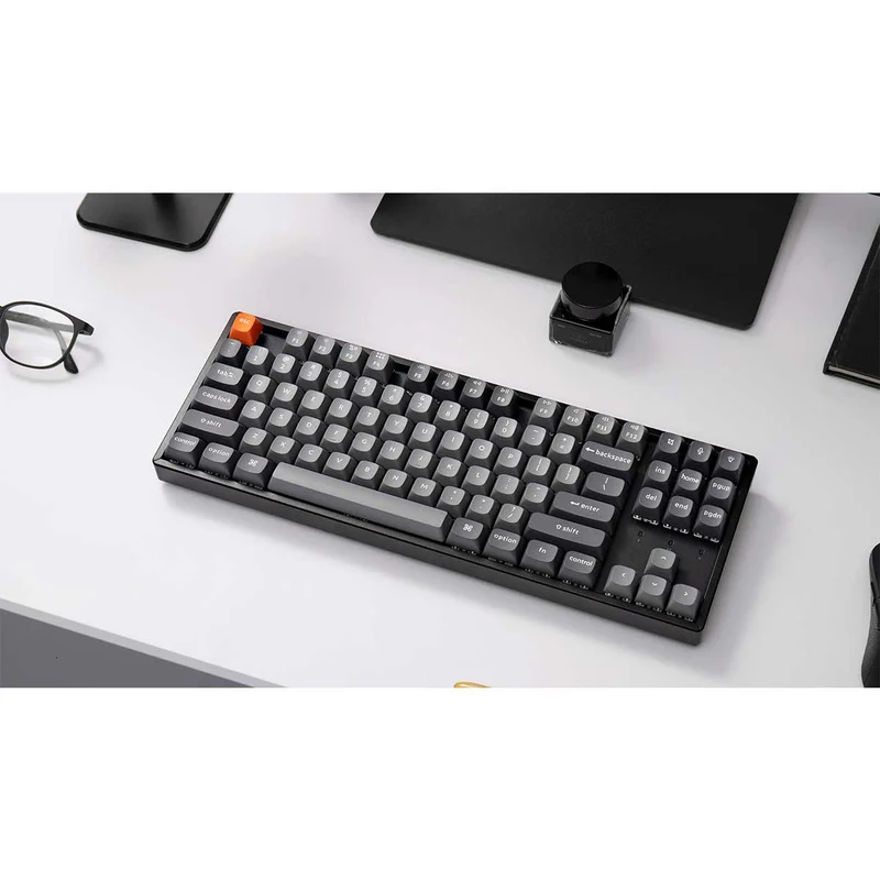 Keychron K8 Max QMK Fully Assembled Hot-Swappable RGB Backlight Aluminum Frame TKL Wireless Mechanical Keyboard - Black (Super Banana Switch) (K8M-J4)