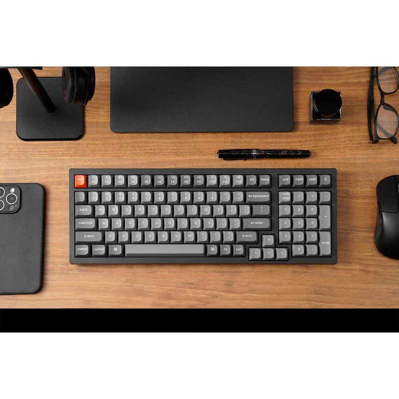 Keychron K4 Max QMK Fully Assembled Hot-Swappable RGB Backlight 96% Wireless Mechanical Keyboard - Black (Super Red Switch, uper Brown Switch, Super Banana Switch) (K4M-H1, K4M-H3, K4M-H4)