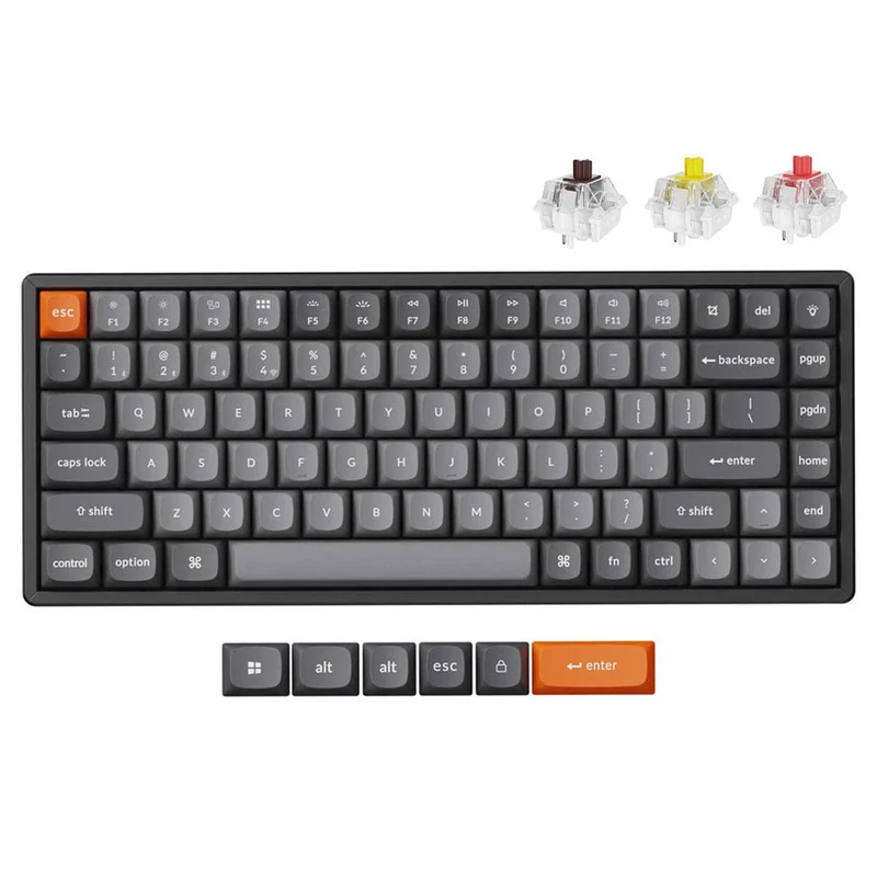 Keychron K2 Max QMK Fully Assembled Hot-Swappable RGB Backlight Aluminum Frame 75% Wireless Mechanical Keyboard - Black (Super Red Switch, Super Brown Switch, Super Banana Switch) (K2M-J1, K2M-J3, K2M-J4)