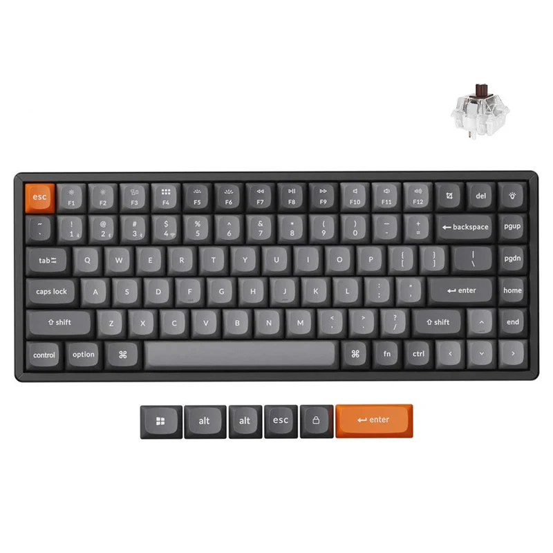 Keychron K2 Max QMK Fully Assembled Hot-Swappable RGB Backlight Aluminum Frame 75% Wireless Mechanical Keyboard - Black (Super Red Switch, Super Brown Switch, Super Banana Switch) (K2M-J1, K2M-J3, K2M-J4)