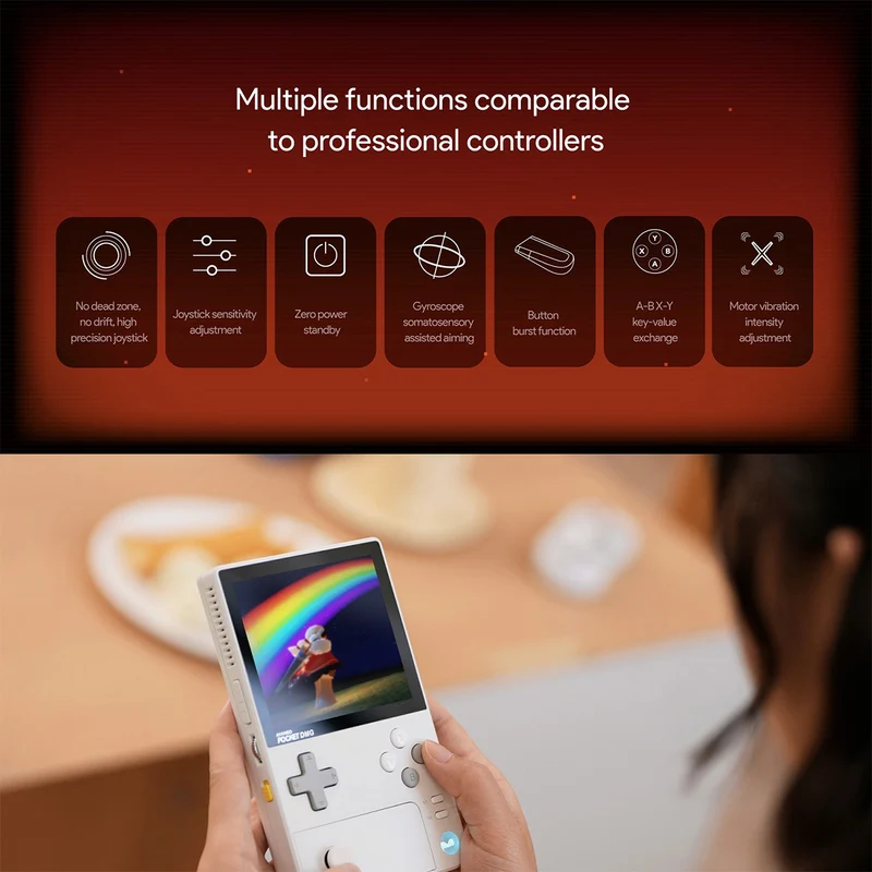 Ayaneo Pocket DMG Qualcomm Snapdragon G3x Gen2 8GB + 128GB 3.92" 1080P OLED Screen Handheld Gaming Console (Moon White) + Ayaneo Pocket DMG Vintage Shoulder Bag + Ayaneo Pocket DMG HD Tempered Film