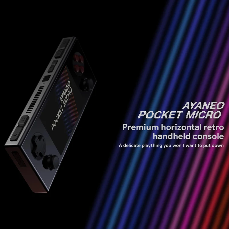 Ayaneo Pocket Micro MediaTek Helio G99 6GB + 128GB 3.5" Borderless IPS Screen Handheld Gaming Console (Magic Black) + Ayaneo Pocket Micro Pouch (Black) + Ayaneo Pocket Micro HD Tempered Film