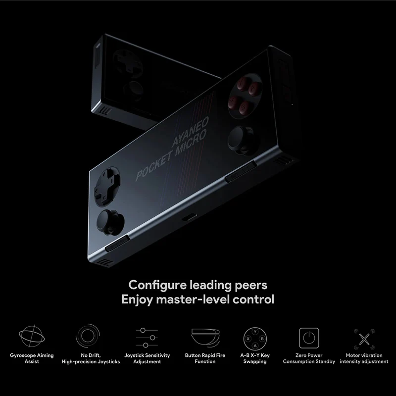 Ayaneo Pocket Micro MediaTek Helio G99 6GB + 128GB 3.5" Borderless IPS Screen Handheld Gaming Console (Magic Black) + Ayaneo Pocket Micro Pouch (Black) + Ayaneo Pocket Micro HD Tempered Film