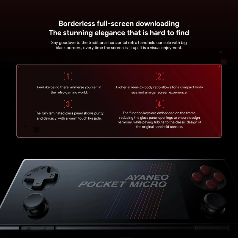 Ayaneo Pocket Micro MediaTek Helio G99 6GB + 128GB 3.5" Borderless IPS Screen Handheld Gaming Console (Magic Black) + Ayaneo Pocket Micro Pouch (Black) + Ayaneo Pocket Micro HD Tempered Film
