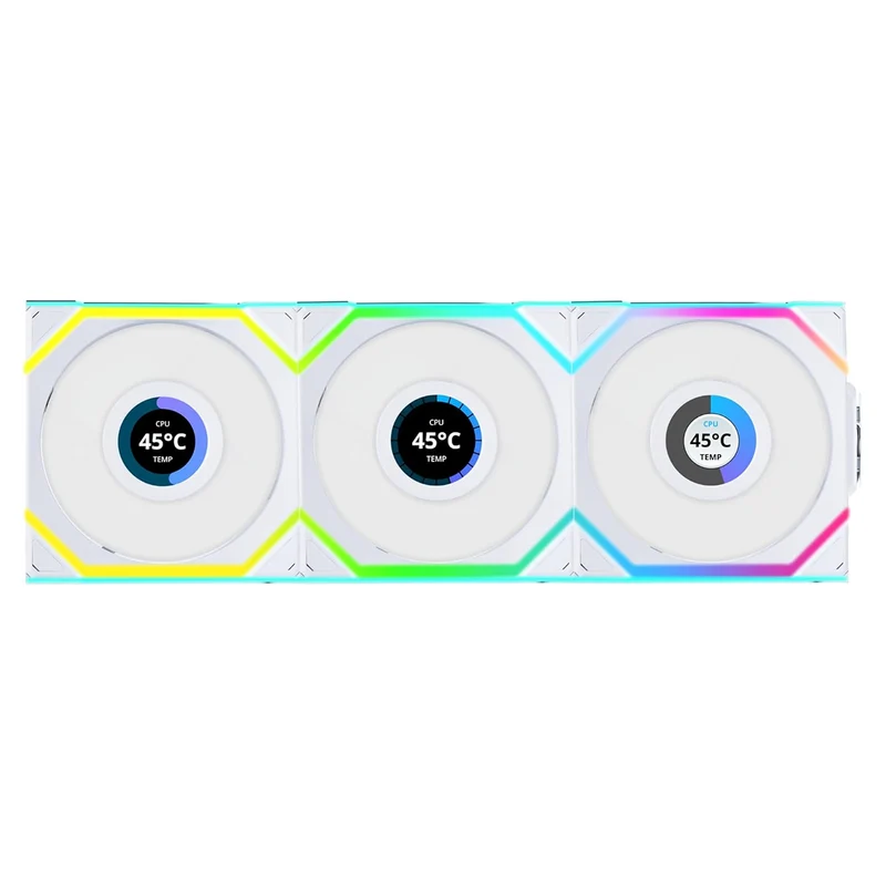 Lian Li Uni Fan SL Wireless LCD 120 ARGB with L-Wireless Controller - Triple Pack (Black, White) (12SLLCD1W3B, 12SLLCD1W3W)