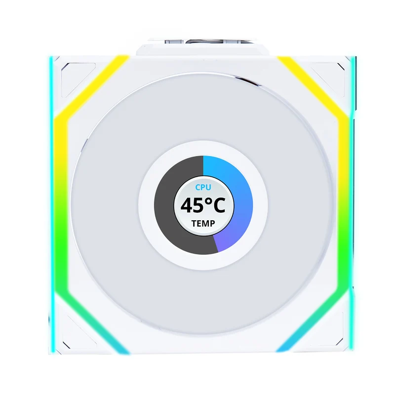 Lian Li Uni Fan SL Wireless LCD 120 ARGB Reverse Blade - Single Pack (Black, White)