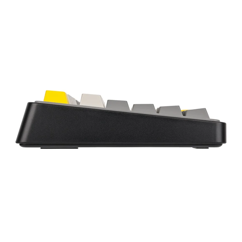 Ajazz AK980 RGB Tri-Mode 98% 97-Keys Gasket-Mounted Hot-Swappable Mechanical Keyboard with 1.14" TFT Display Screen & Knob (Black/Grey/Yellow) (Maillard Switch, Gift Switch V2)