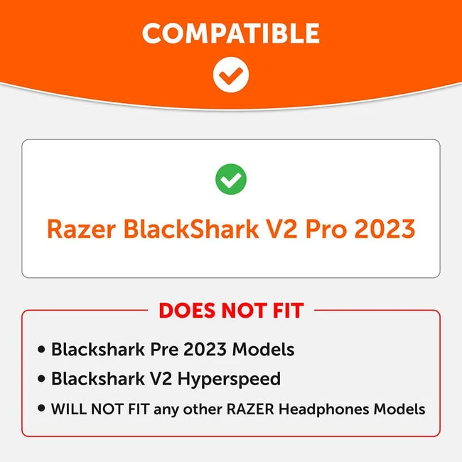 Wicked Cushions Razer Blackshark V2 Pro Earpads - WC FreeZe Cooling Gel (2023 Model) (Black) (Blackshark-2023-B)