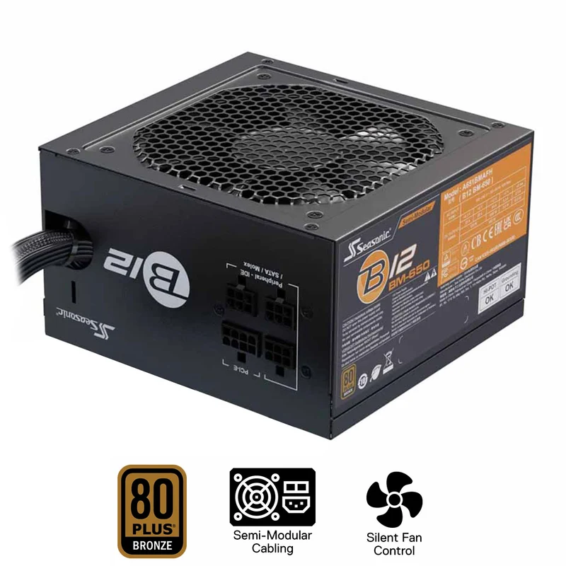 Seasonic B12 BM-650 650W 80+ Bronze Semi-Modular Power Supply