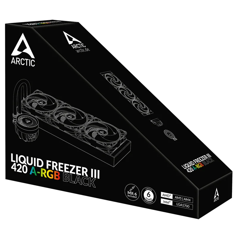 Arctic Liquid Freezer III 420 A-RGB Multi Compatible AIO CPU Water Cooler (Black, White) (ACFRE00153A, ACFRE00145A)