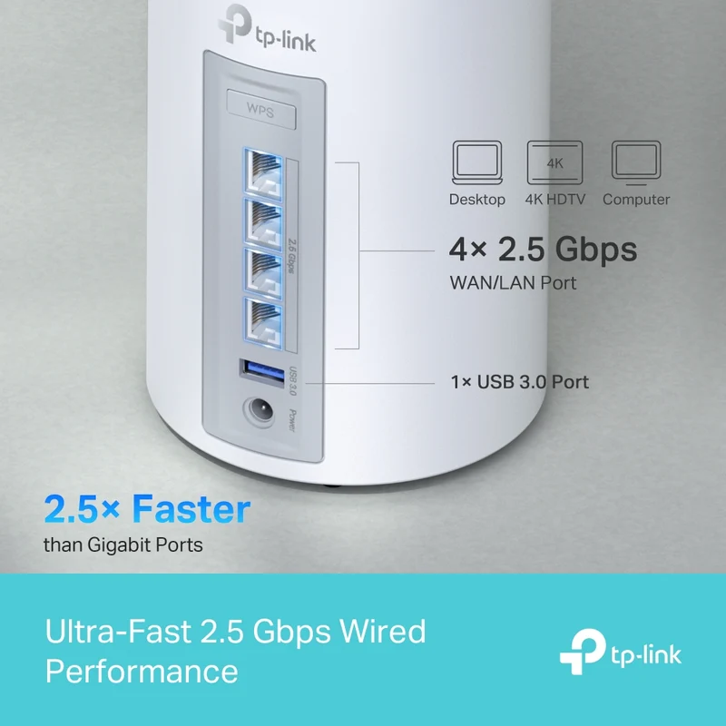 TP-Link Deco BE65 BE11000 Whole Home Mesh WiFi 7 System (1-Pack, 2-Pack, 3-Pack)