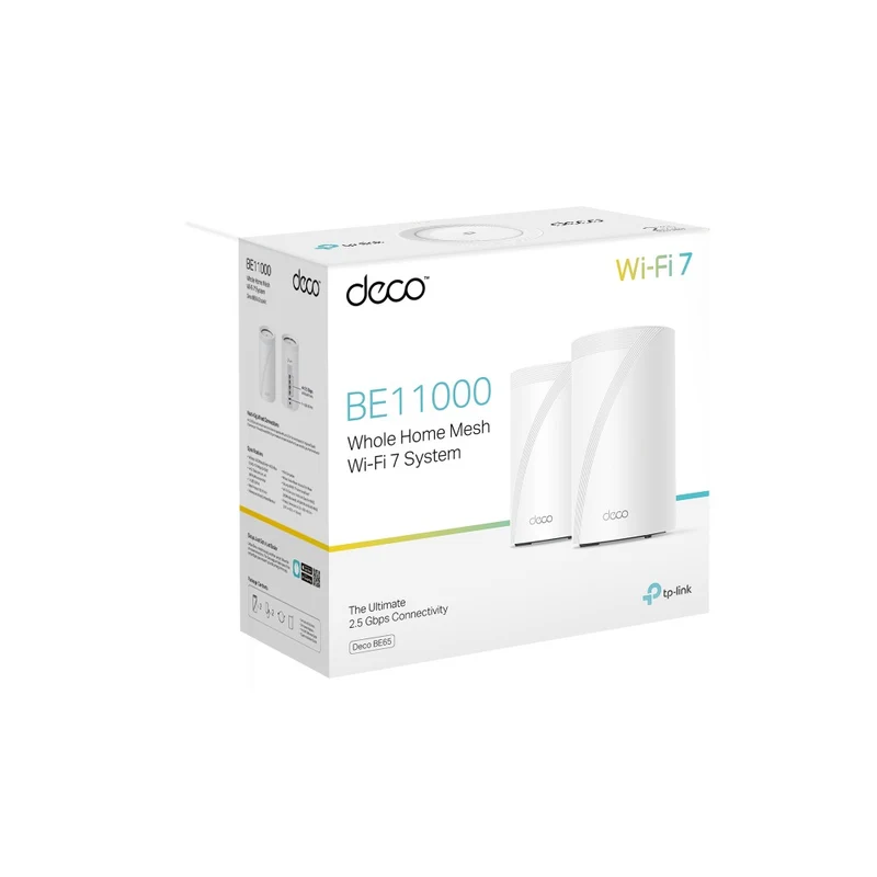 TP-Link Deco BE65 BE11000 Whole Home Mesh WiFi 7 System (1-Pack, 2-Pack, 3-Pack)