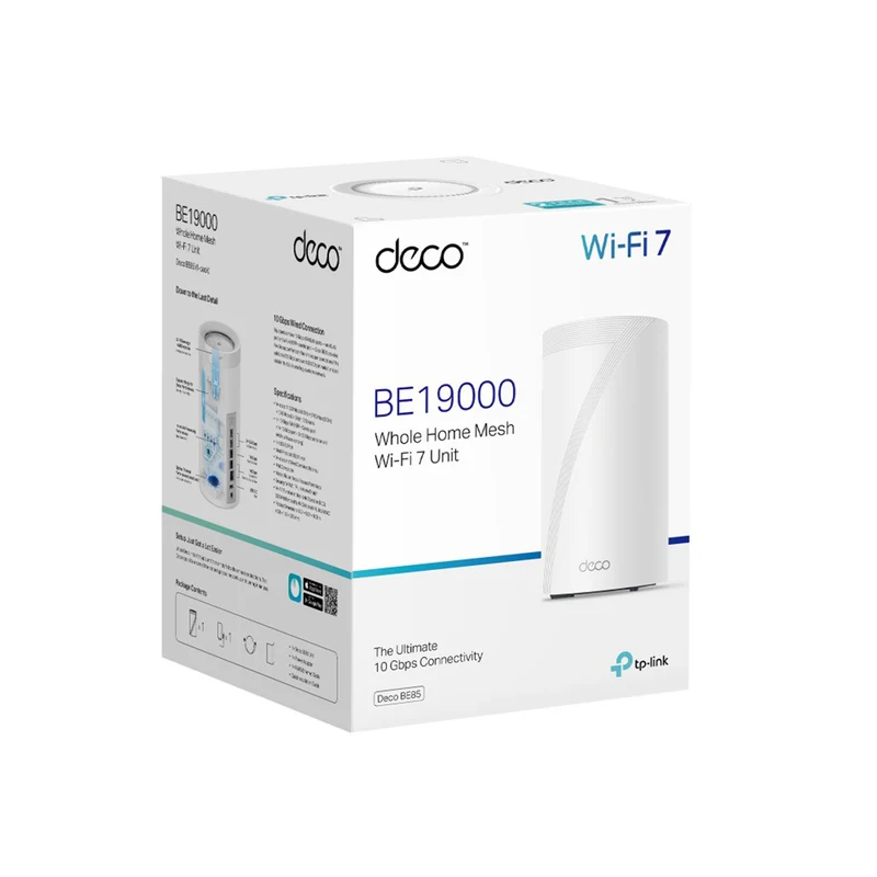 TP-Link Deco BE85 BE22000 Tri-Band Whole Home Mesh WiFi 7 System (1-Pack, 2-Pack, 3-Pack)