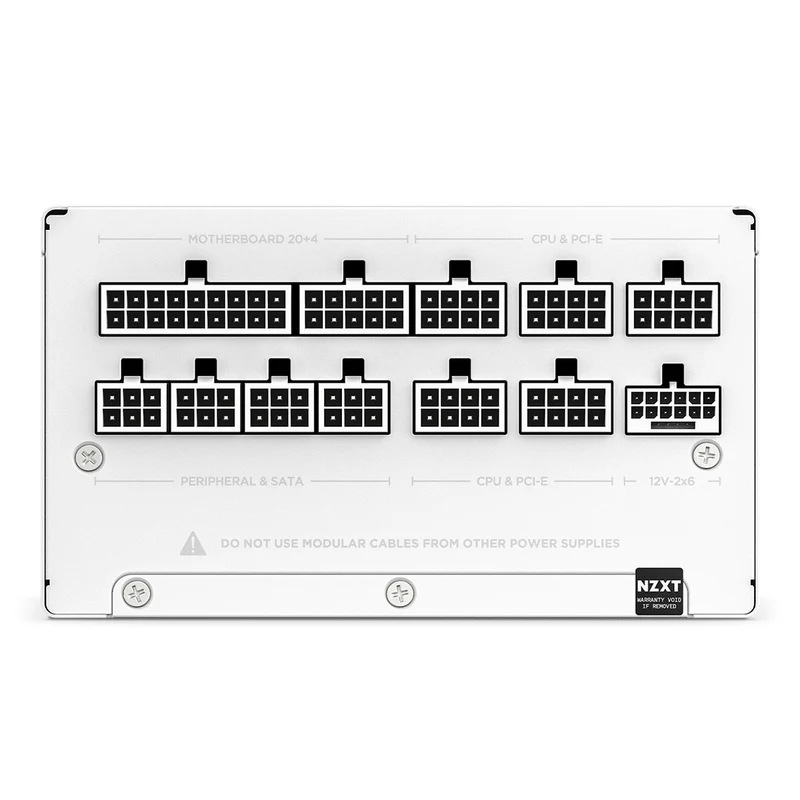 NZXT C1000 Gold 1000W 80+ Gold Fully Modular Low-Noise ATX 3.1 Power Supply (Matte White) (PA-0G2BW-US)