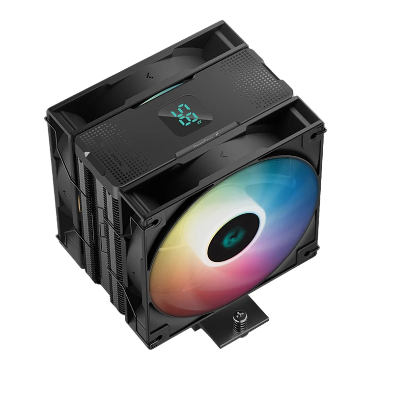 Deepcool AG400 Digital Plus Dual-Fan Single Tower CPU Cooler With A Temperature Display (Black) (R-AG400-BKADMP-G-1)