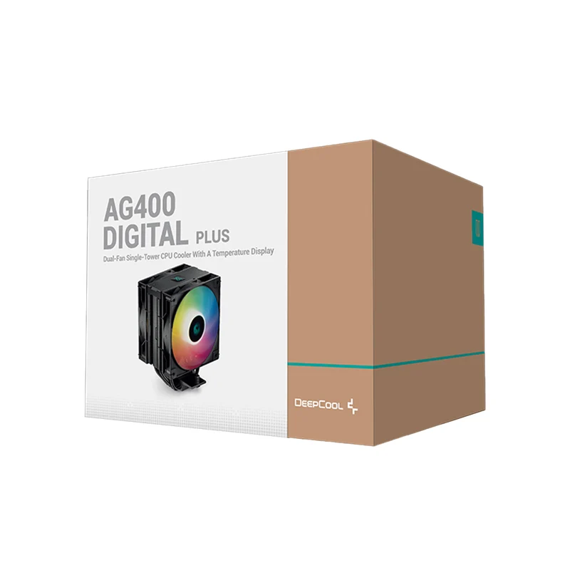 Deepcool AG400 Digital Plus Dual-Fan Single Tower CPU Cooler With A Temperature Display (Black) (R-AG400-BKADMP-G-1)