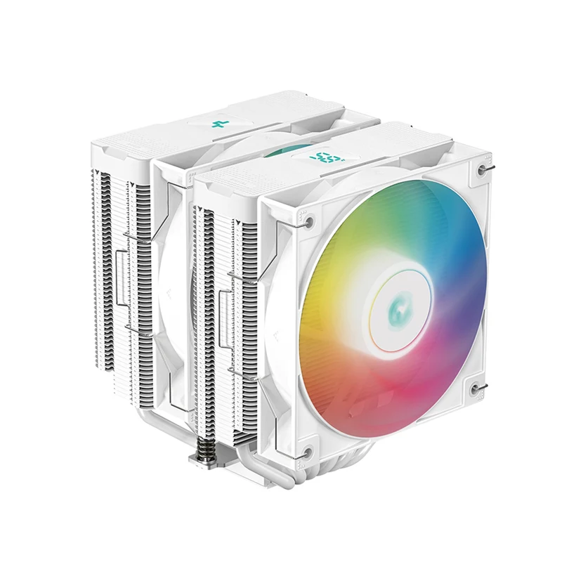 Deepcool AG620 Digital WH ARGB Dual-Tower CPU Cooler With A Temperature Display (White) (R-AG620-WHADMN-G-2)