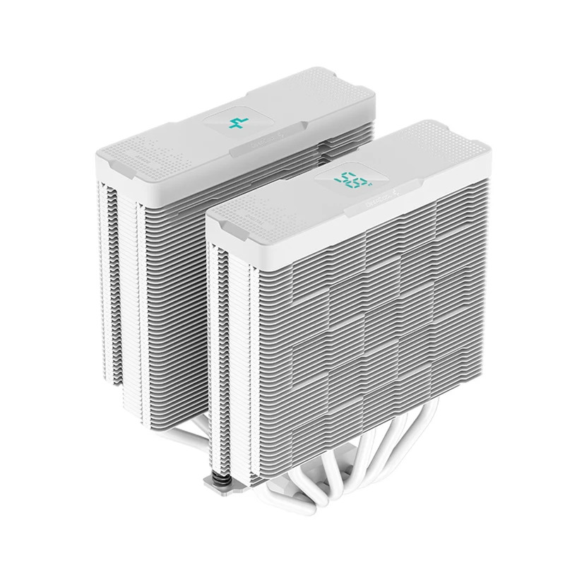 Deepcool AG620 Digital WH ARGB Dual-Tower CPU Cooler With A Temperature Display (White) (R-AG620-WHADMN-G-2)
