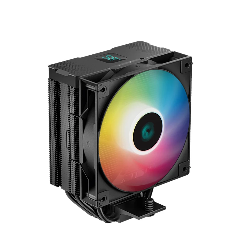Deepcool AG400 Digital ARGB Single Tower CPU Cooler With A Temperature Display (Black, White) (R-AG400-BKADMN-G-1, R-AG400-WHADMN-G-1)