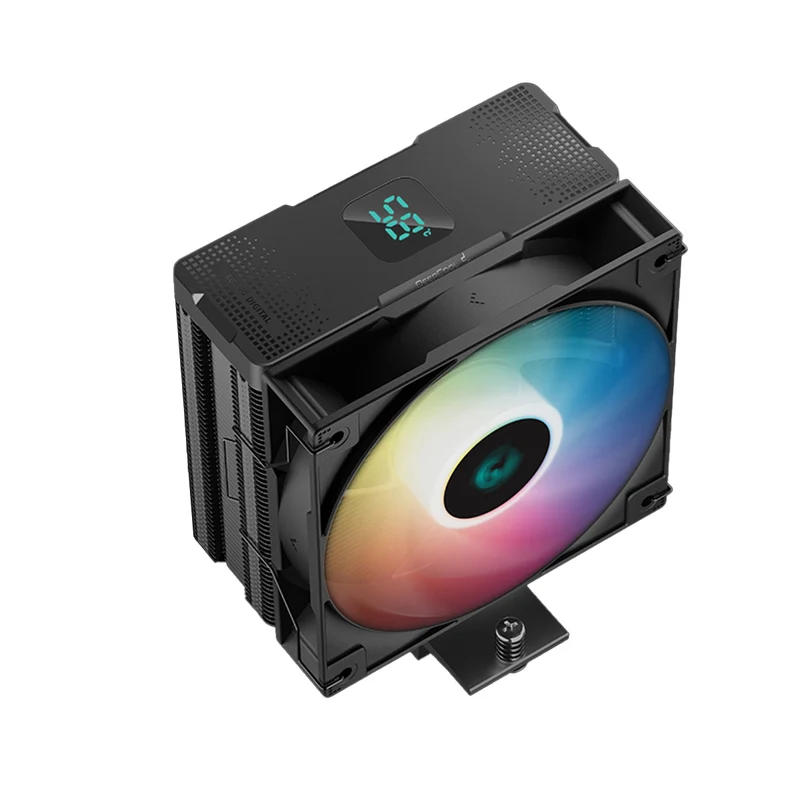 Deepcool AG400 Digital ARGB Single Tower CPU Cooler With A Temperature Display (Black, White) (R-AG400-BKADMN-G-1, R-AG400-WHADMN-G-1)
