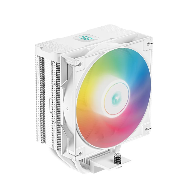 Deepcool AG400 Digital ARGB Single Tower CPU Cooler With A Temperature Display (Black, White) (R-AG400-BKADMN-G-1, R-AG400-WHADMN-G-1)