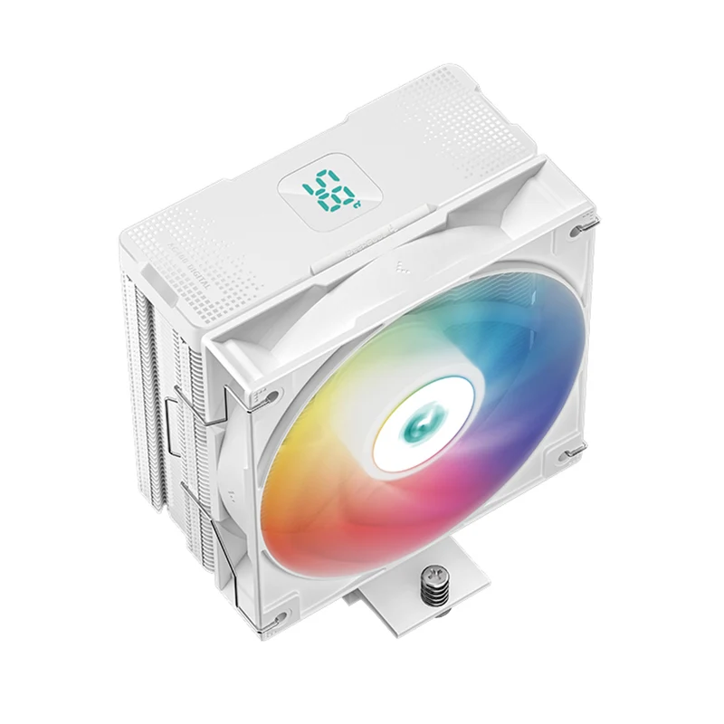 Deepcool AG400 Digital ARGB Single Tower CPU Cooler With A Temperature Display (Black, White) (R-AG400-BKADMN-G-1, R-AG400-WHADMN-G-1)