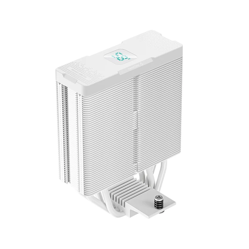 Deepcool AG400 Digital ARGB Single Tower CPU Cooler With A Temperature Display (Black, White) (R-AG400-BKADMN-G-1, R-AG400-WHADMN-G-1)