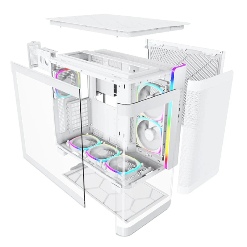 Montech King 95 Pro Dual Chamber ATX Mid Tower PC Case (White)