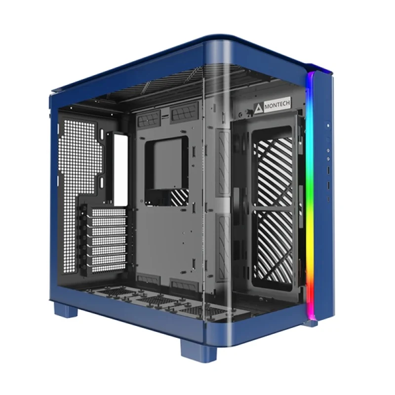 Montech King 95 Mid Tower PC Case (Black, White, Blue)