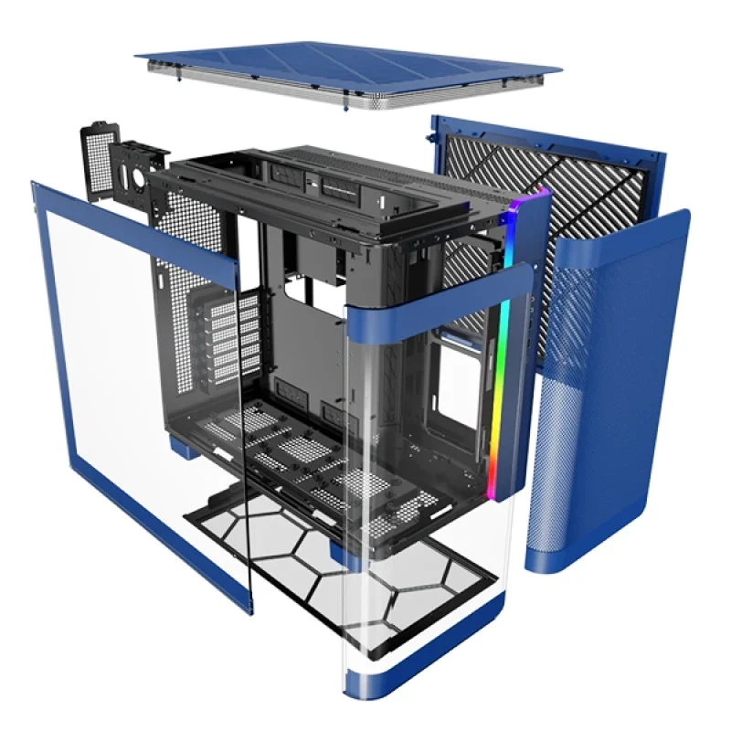 Montech King 95 Mid Tower PC Case (Black, White, Blue)