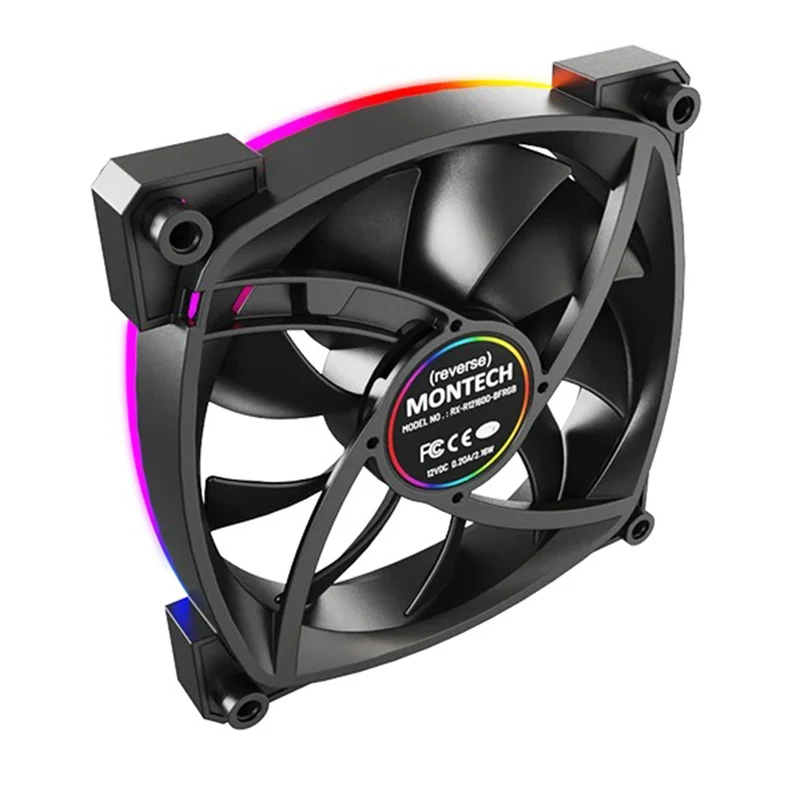 Montech RX120 PWM 120mm ARGB Reverse Single Fan Kit (Black, White)