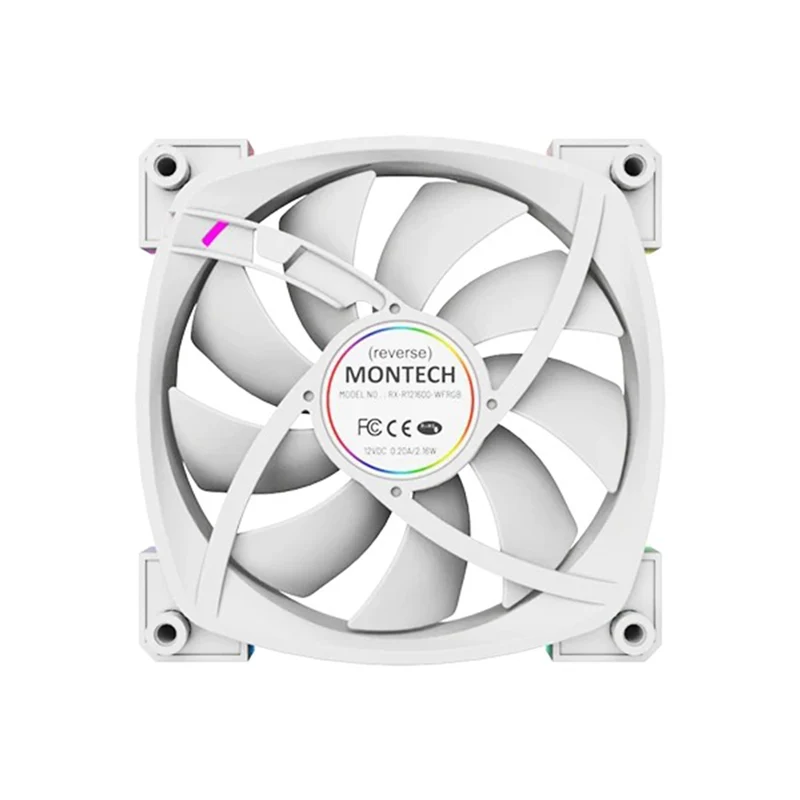 Montech RX120 PWM 120mm ARGB Reverse Single Fan Kit (Black, White)