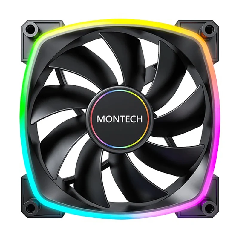 Montech AX140 PWM 140mm ARGB Single Fan Kit (Black, White)