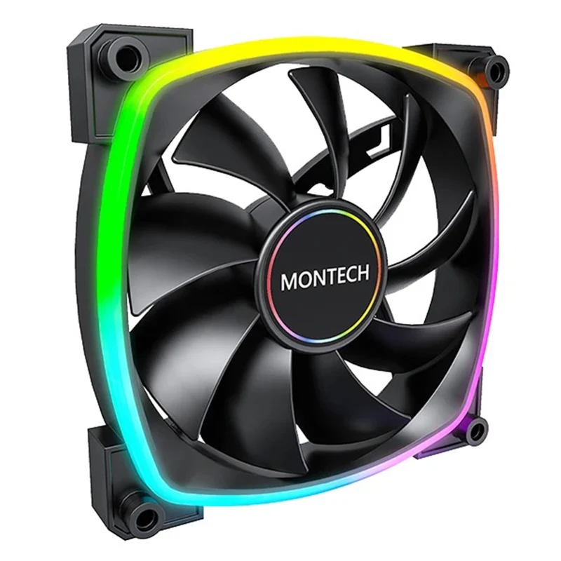 Montech AX140 PWM 140mm ARGB Single Fan Kit (Black, White)