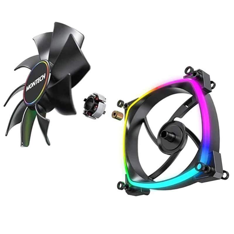 Montech AX140 PWM 140mm ARGB Single Fan Kit (Black, White)
