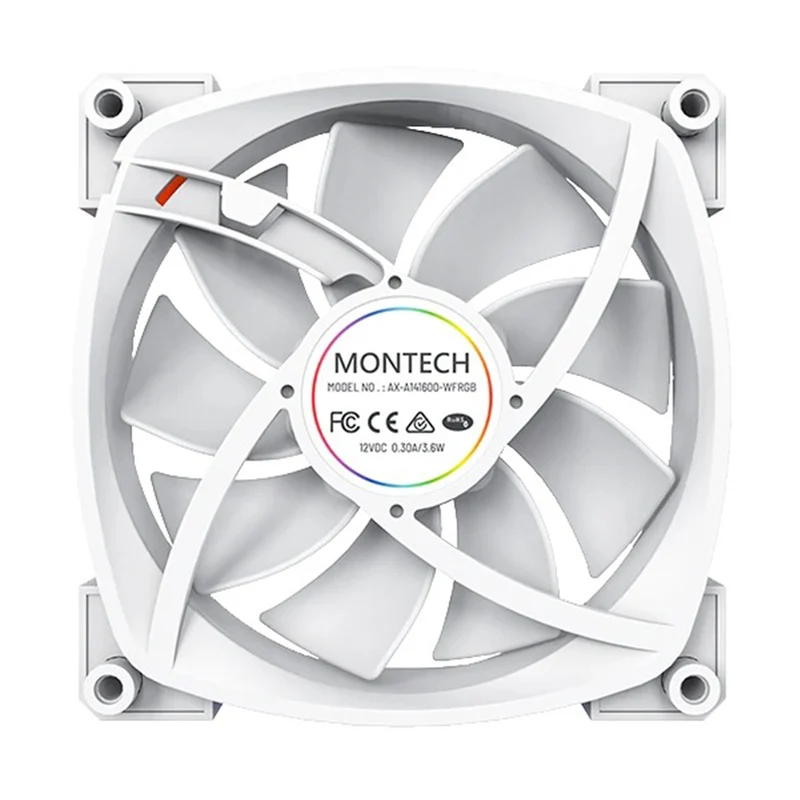 Montech AX140 PWM 140mm ARGB Single Fan Kit (Black, White)