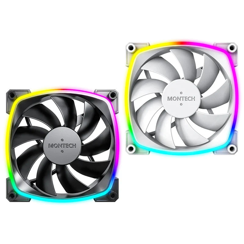 Montech AX120 PWM 120mm ARGB Reverse Single Fan Kit (Black, White)