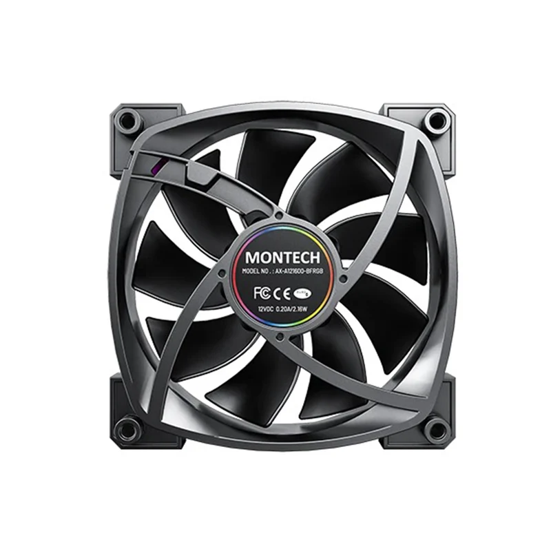 Montech AX120 PWM 120mm ARGB Reverse Single Fan Kit (Black, White)