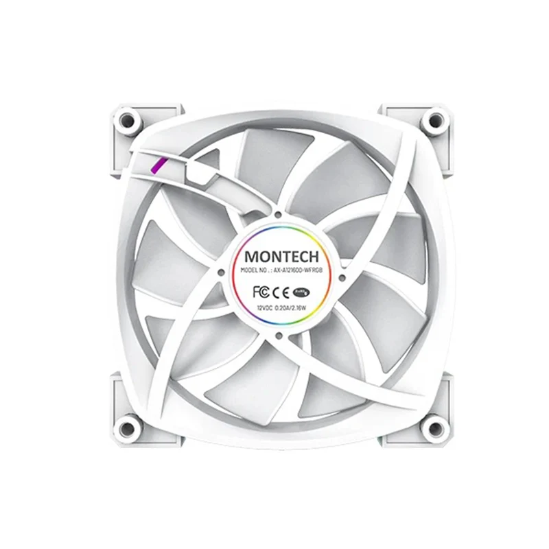 Montech AX120 PWM 120mm ARGB Reverse Single Fan Kit (Black, White)