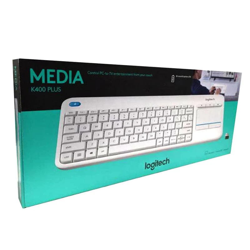 Logitech K400 Plus Wireless Touch Keyboard (White)