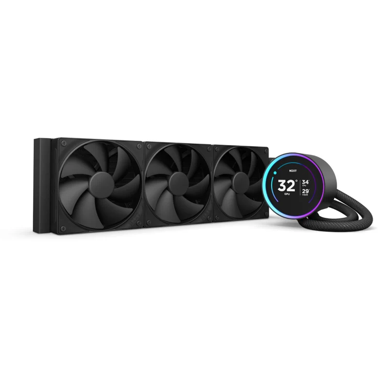 NZXT Kraken Elite 360 360mm AIO Liquid Cooler with IPS LCD & Static Pressure Fans (Black) (RL-KN36E-B2)