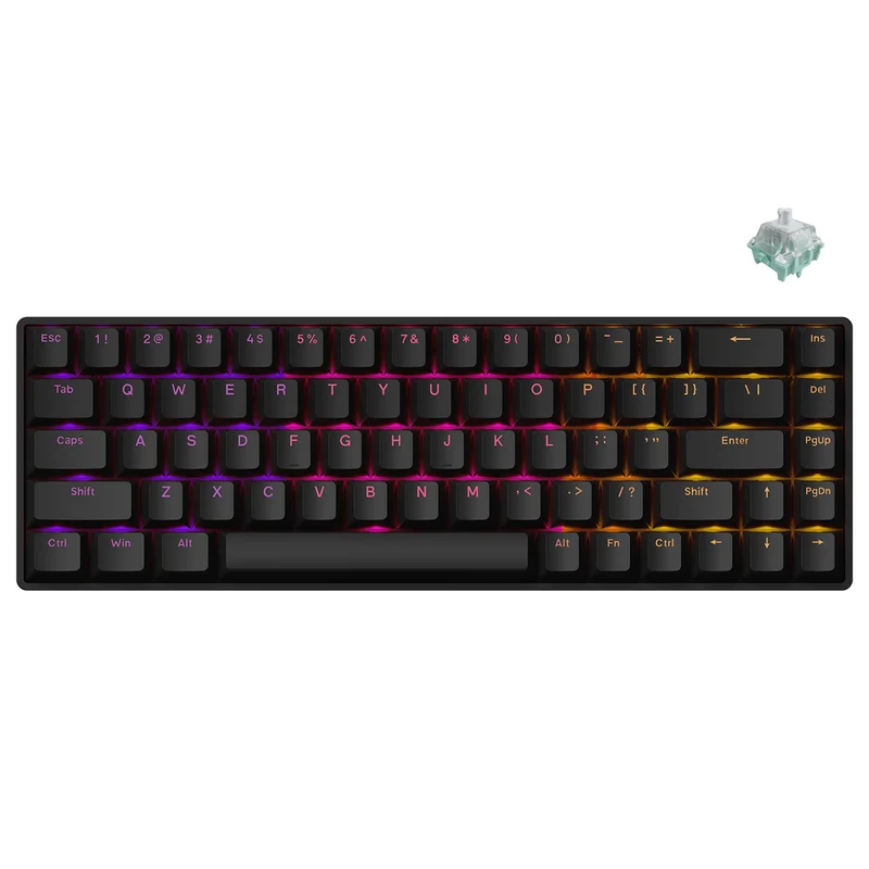 Fierce Gaming Gear Fire 68 Pro Aluminum Wired RGB Hot-Swappable Mechanical Keyboard (Black) (Gateron Magnetic Jade Customized Switch)