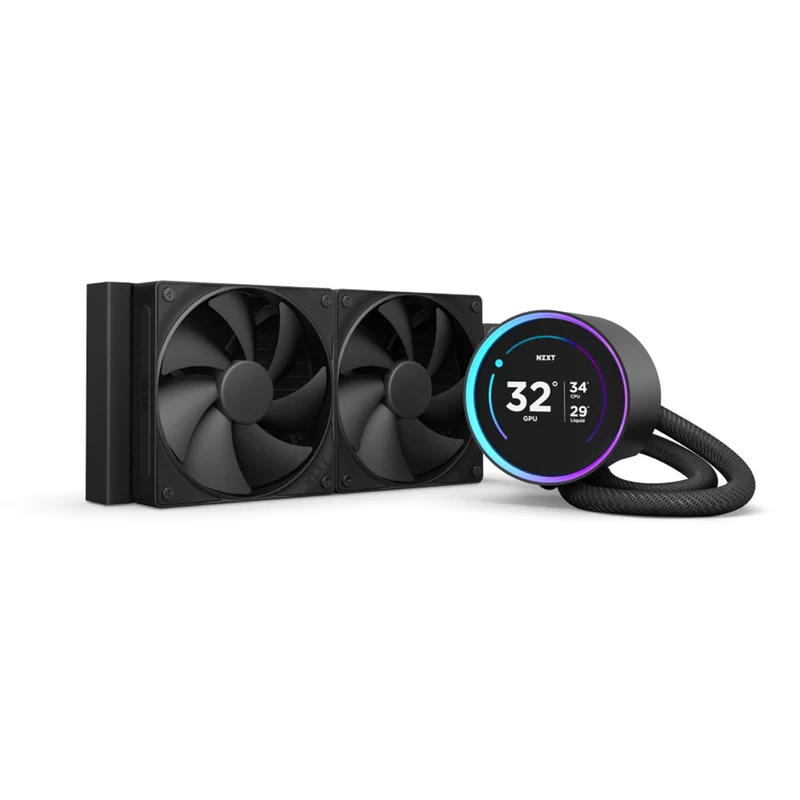 NZXT Kraken Elite 240 240mm AIO Liquid Cooler with IPS LCD & Static Pressure Fans (Black) (RL-KN24E-B2)