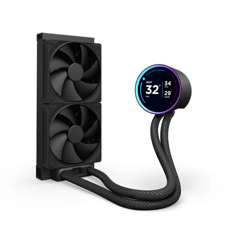 NZXT Kraken Elite 240 240mm AIO Liquid Cooler with IPS LCD & Static Pressure Fans (Black) (RL-KN24E-B2)