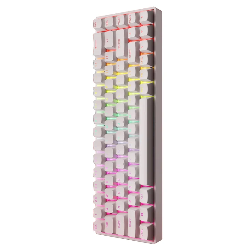 Fierce Gaming Gear Fire 68 Pro Aluminum Wired RGB Hot-Swappable Mechanical Keyboard (White) (Gateron Magnetic Jade Customized Switch)